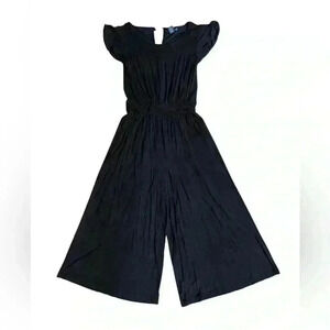 Cynthia Rowley Black Flutter Sleeve Capri Jumpsuit XS